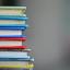 A stack of multicolored books