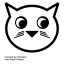 Line drawing of a cat looking to the right